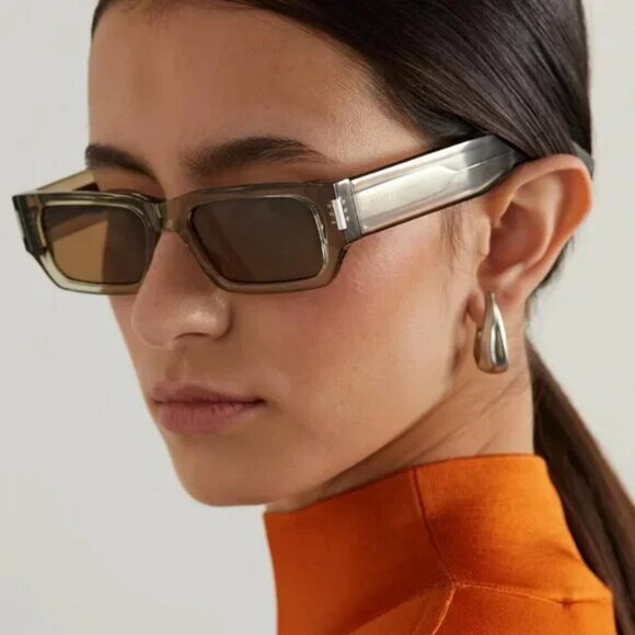 NWT SAINT LAURENT SUNGLASSES BEIGE BROWN - Picture 1 of 5